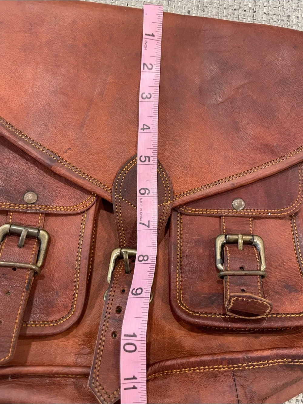 Brown Leather Messenger Bag Crossbody Satchel Briefcase Rustic Heritage academia